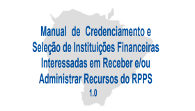 Capa Manual de Credenciamento e Seleção de Instituições Financeiras.