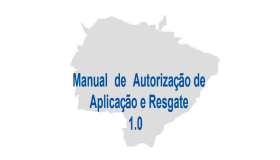 Capa Manual de Autorização de Aplicação e Resgate.